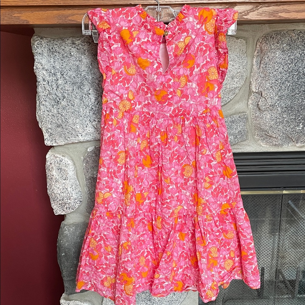 Crewcuts Pink and Orange Floral Kids Dress - Picture 3 of 5